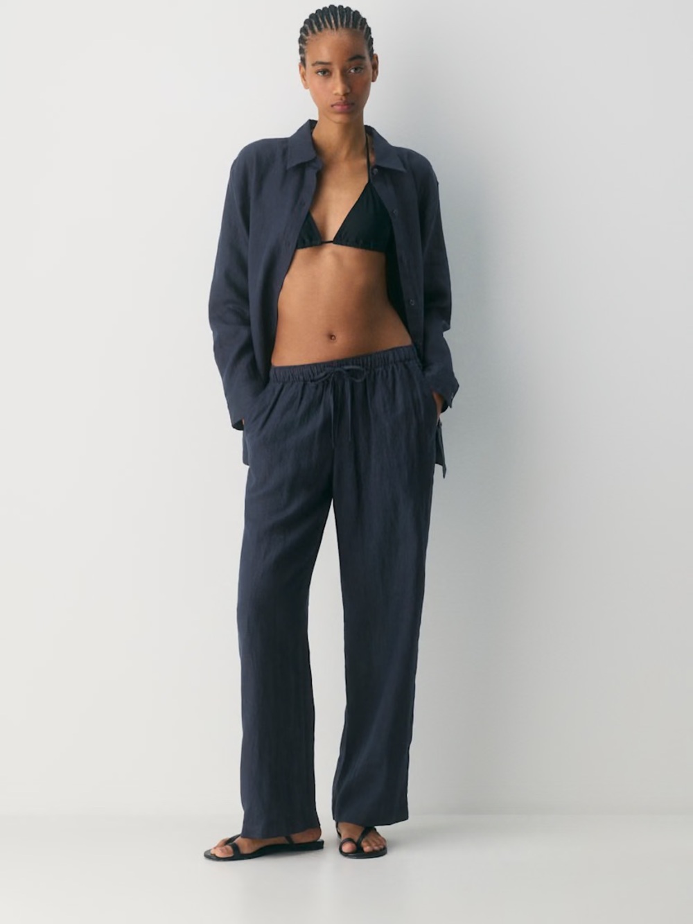 Little Moon Soli Linen Pant/ Navy/XS